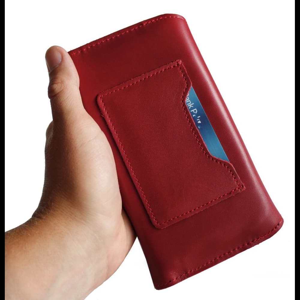 LURESKO ELLA XXL Lederschutzhülle für Telefon - 170x85x12 / für Handtasche Rucksack (rot) - 10