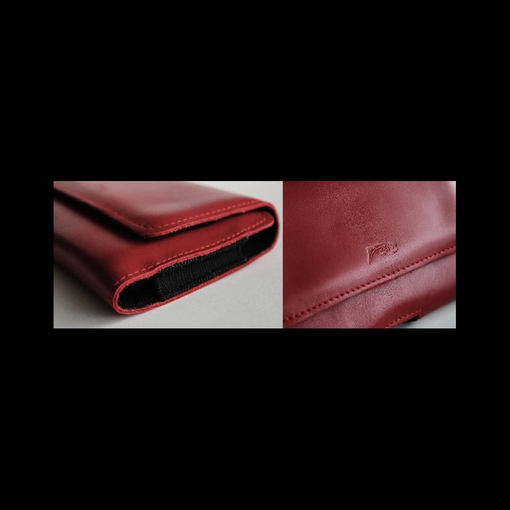 LURESKO ELLA XXL Lederschutzhülle für Telefon - 170x85x12 / für Handtasche Rucksack (rot) - 13