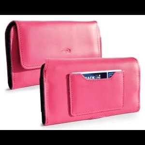 LURESKO ELLA XXL leather protective case for phone - 170x85x12 / for handbag backpack (pink)