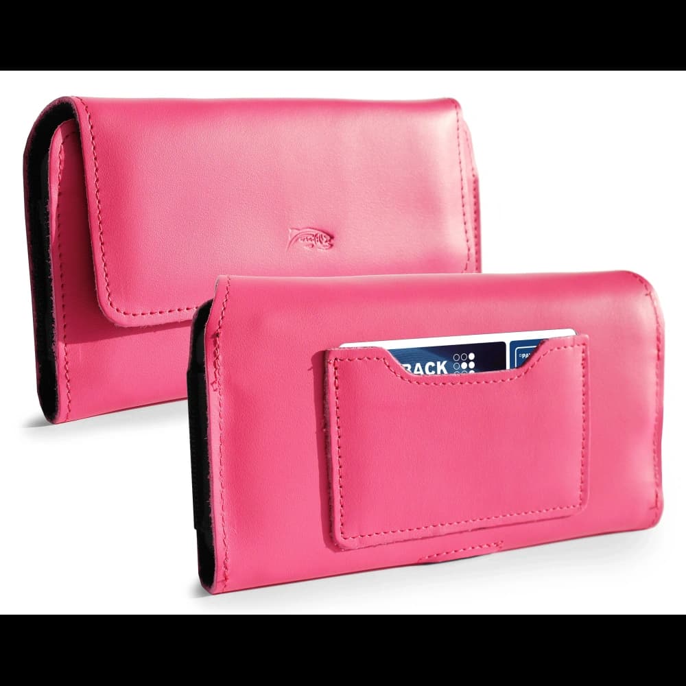 LURESKO ELLA XXL Leder-Schutzhülle für Handy - 170x85x12 / für Handtasche Rucksack (rosa) - 1