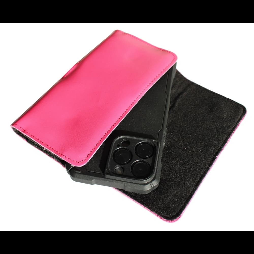 LURESKO ELLA XXL Leder-Schutzhülle für Handy - 170x85x12 / für Handtasche Rucksack (rosa) - 11