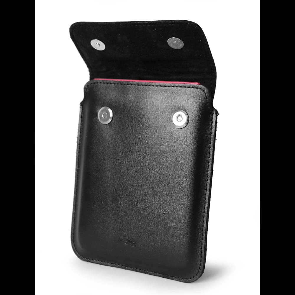 LURESKO CLAYER S leather case for ebook 162x113x9mm (magnet) (black smooth with black thread) - 4