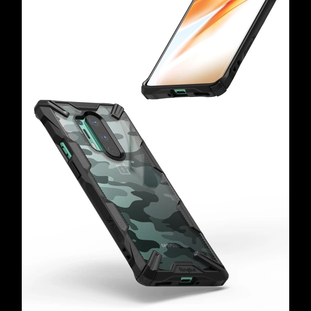Etui Ringke Fusion-X OnePlus 8 Pro Camo (Moro) Negru - 5