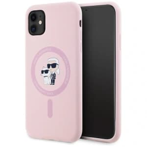 Karl Lagerfeld Silicone Karl&Choupette MagSafe Apple iPhone 11 pink