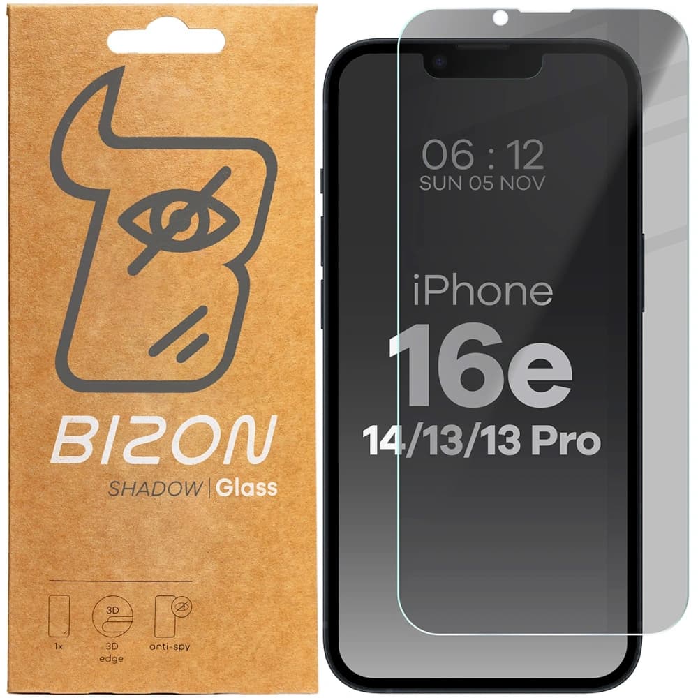 Bizon Glass Clear Shadow Apple iPhone 17e / 16e / 14 / 13 / 13 Pro tinted - 1
