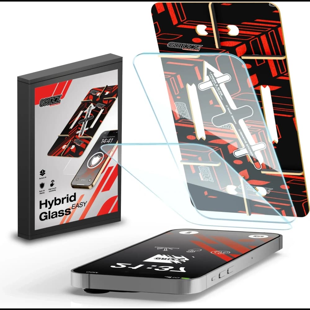 Hybridní sklo GrizzGlass HybridGlass Easy pro Apple iPhone 16 Pro Max [2 PACK] - 1