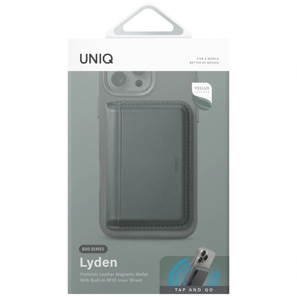 UNIQ Lyden DS magnetic RFID wallet phone stand green - 4