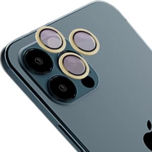 Bizon Glass Snap Lens Apple iPhone 12 Pro Max goldene Rahmen