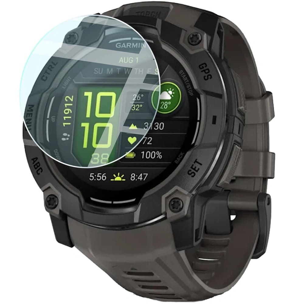 Bizon Glass Watch Clear Garmin Instinct 3 50 mm - 3
