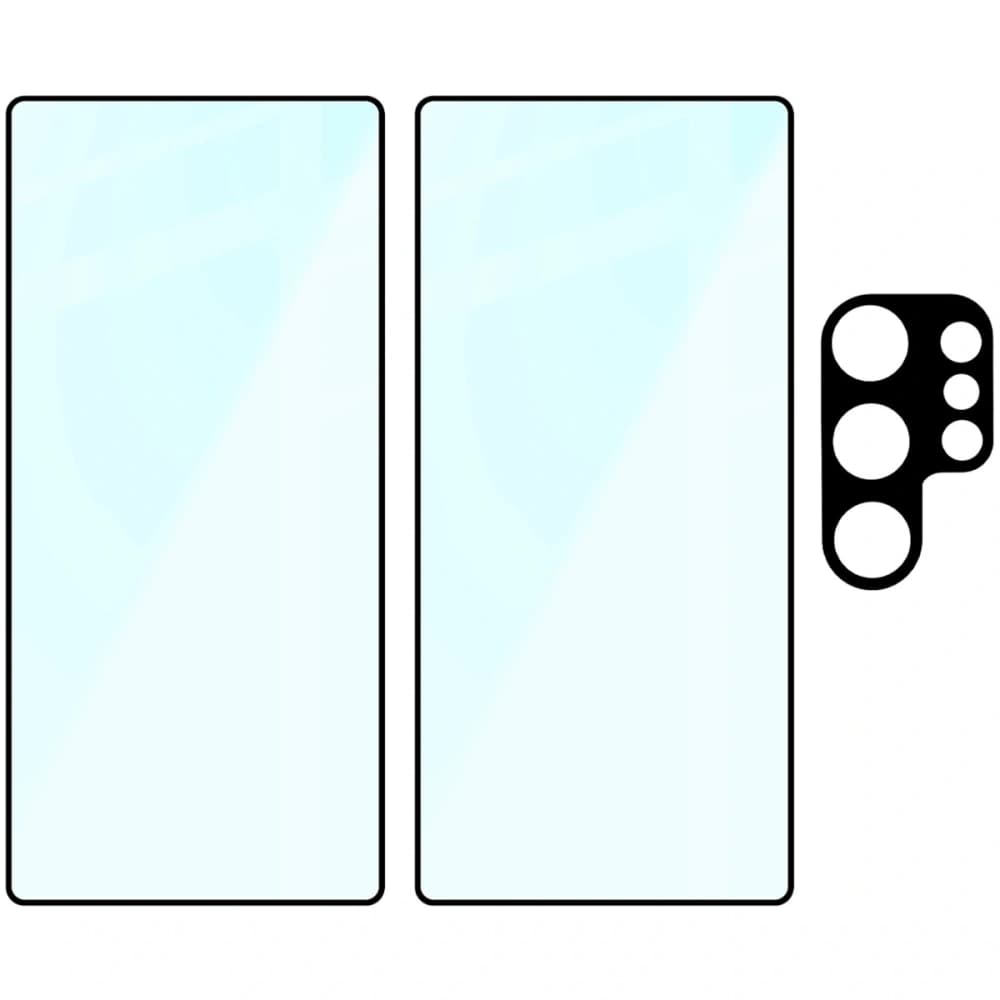 2x szkło na ekran + 1x na aparat BIZON Edge 2 Pack do Samsung Galaxy S25 Ultra - 6