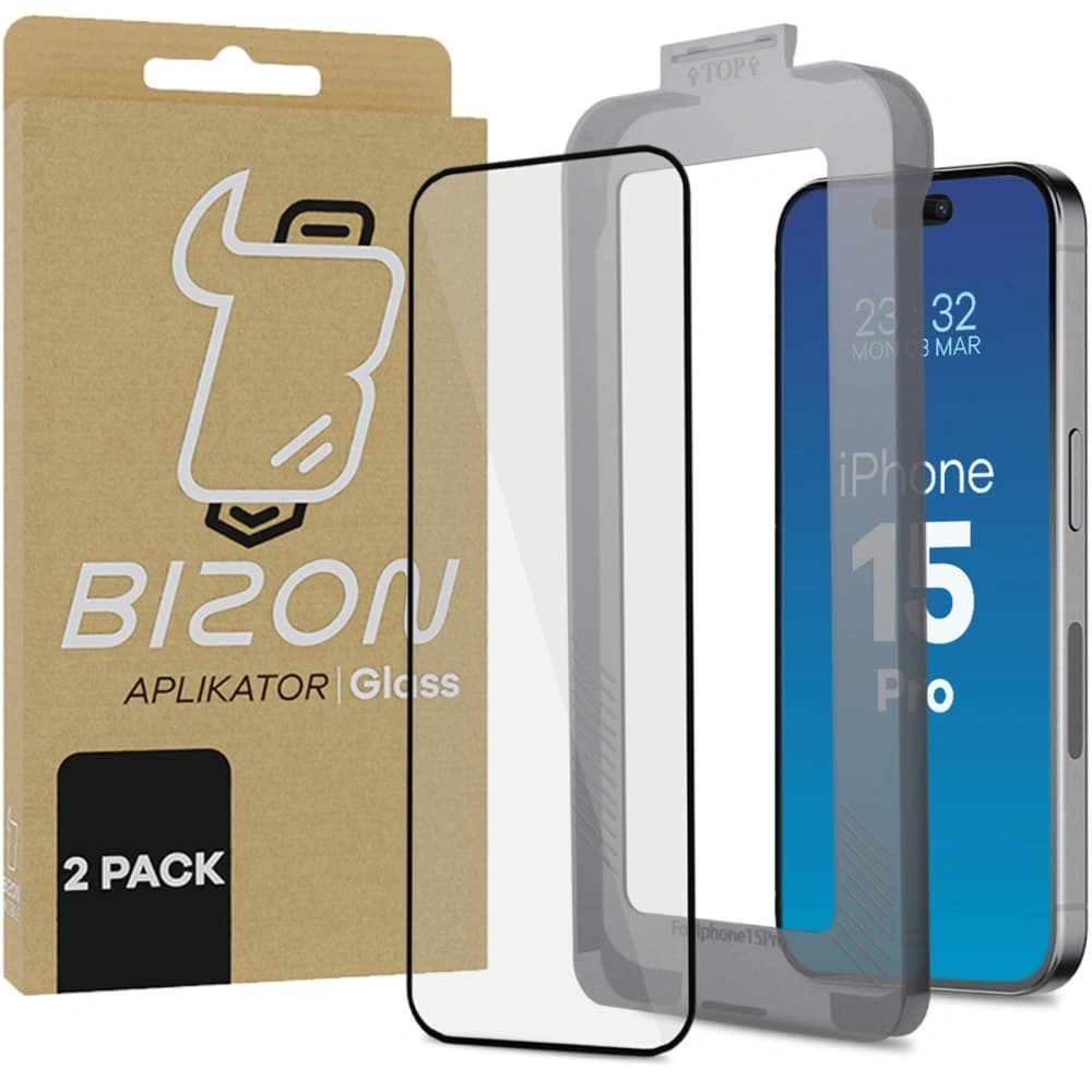 Bizon Glass Aplikator Apple iPhone 15 Pro [2 PACK] - 1