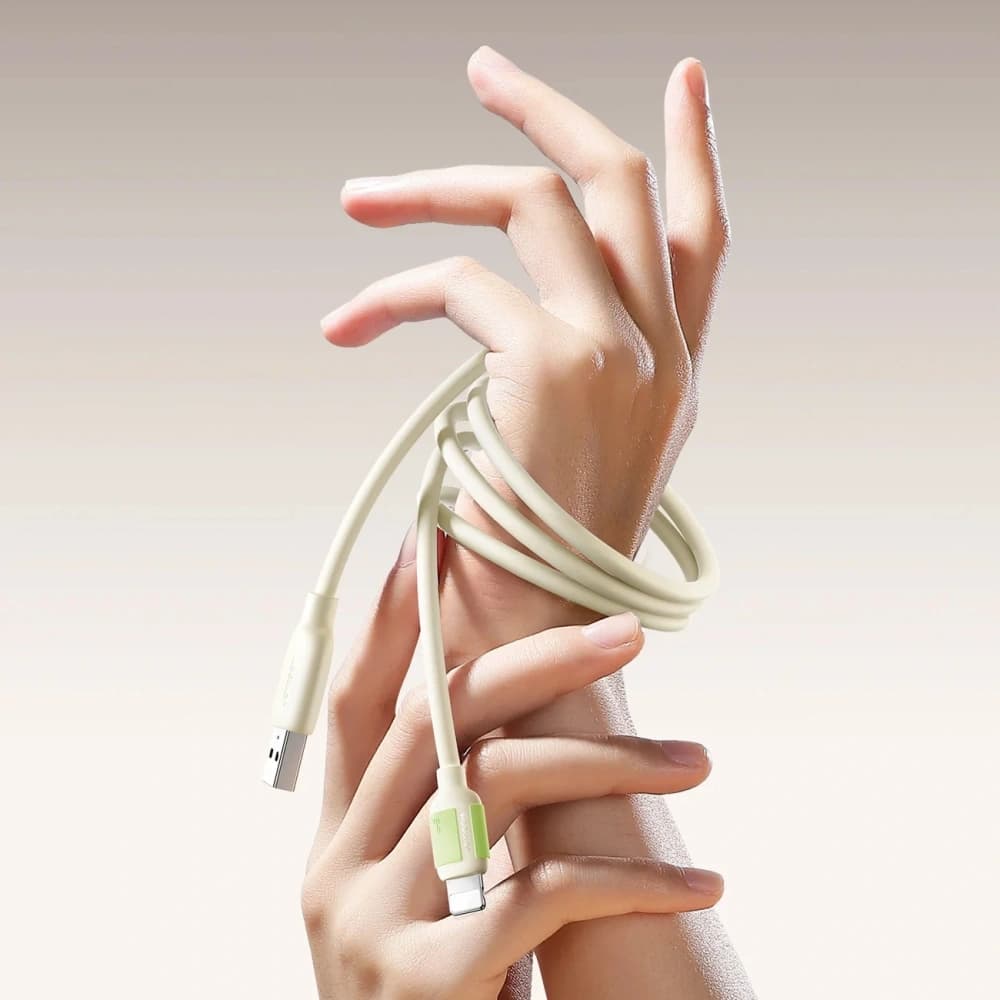 Joyroom S-A53 30W USB-C / Lightning cable with fluorescent tip 1.2m beige - 5