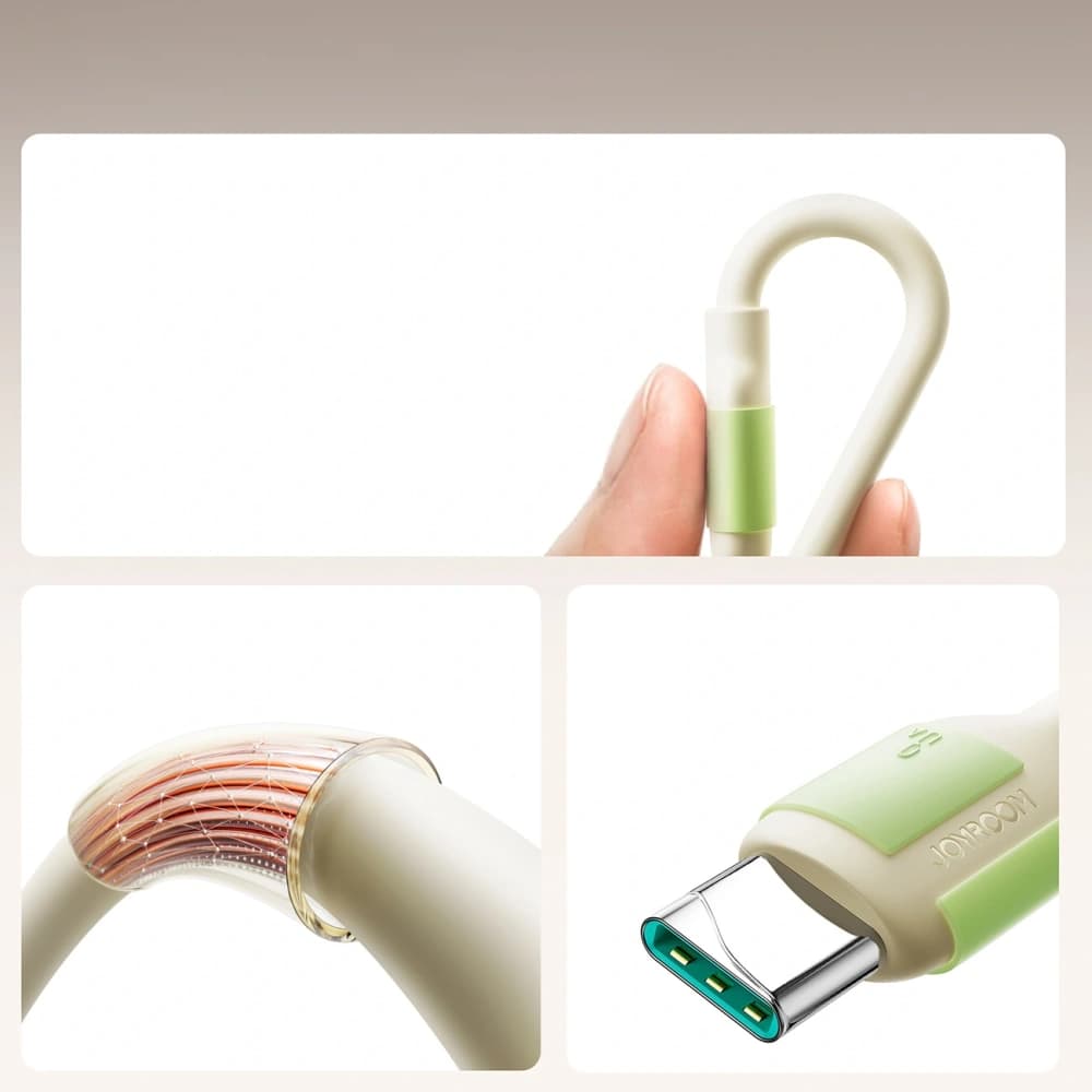 Joyroom S-A53 3A USB-A / USB-C kabel s fluoreskujícím hrotem 2m béžový - 2