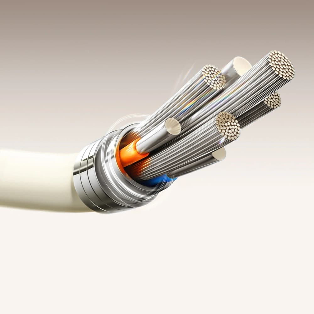 Joyroom S-A53 3A USB-A / USB-C kabel s fluoreskujícím hrotem 2m béžový - 6