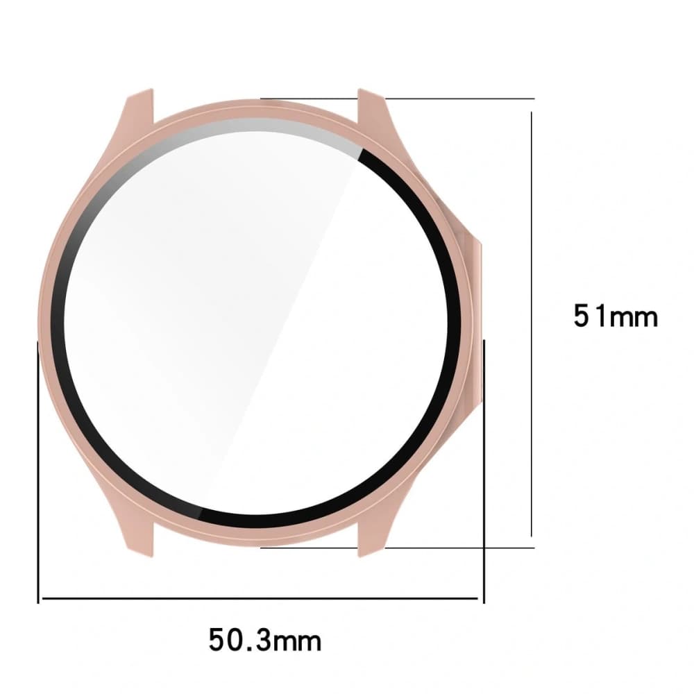 Etui ze szkłem do zegarka Bizon Case+Glass Watch do OnePlus Watch 3 / Oppo Watch X2 różowe - 2