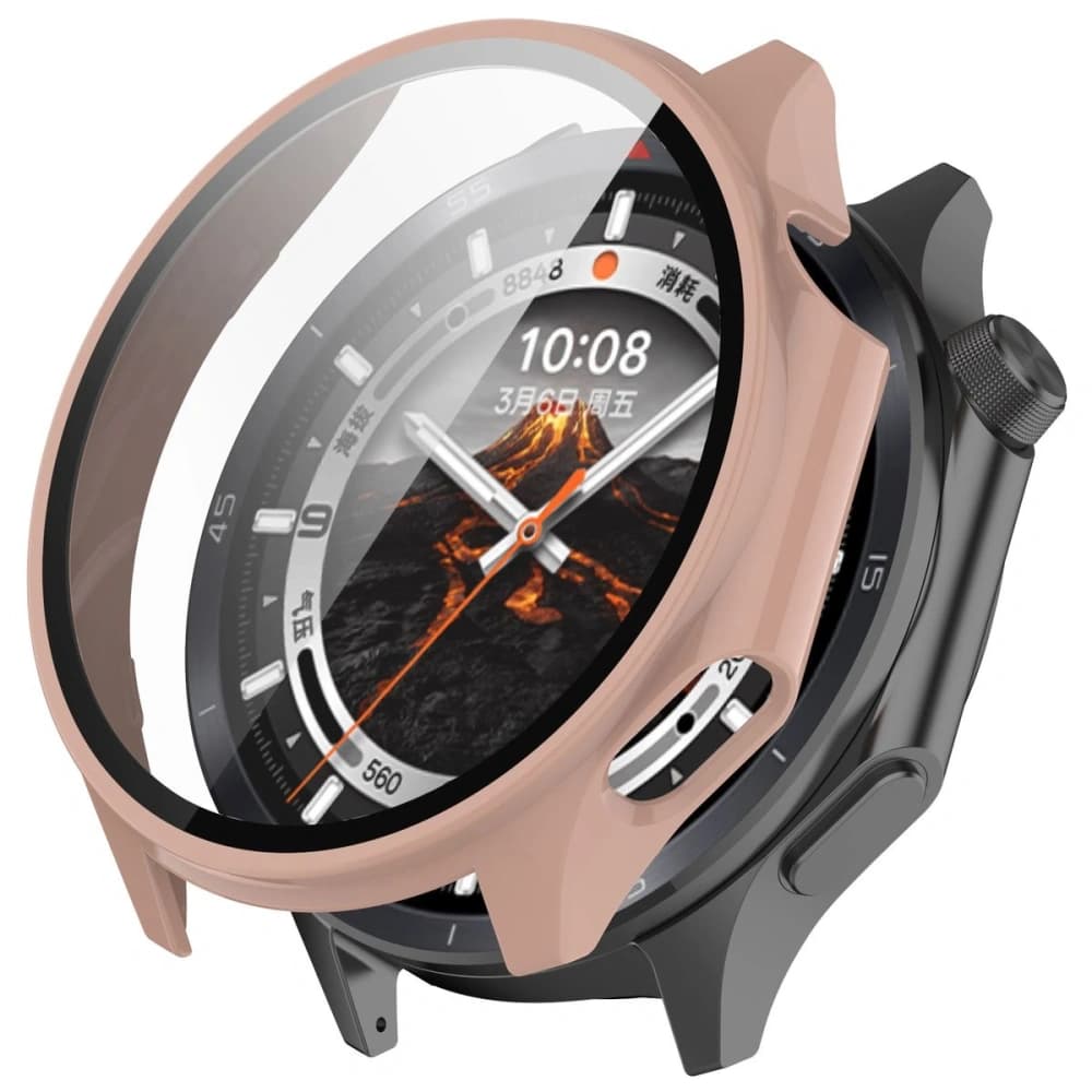 Etui ze szkłem do zegarka Bizon Case+Glass Watch do OnePlus Watch 3 / Oppo Watch X2 różowe - 4