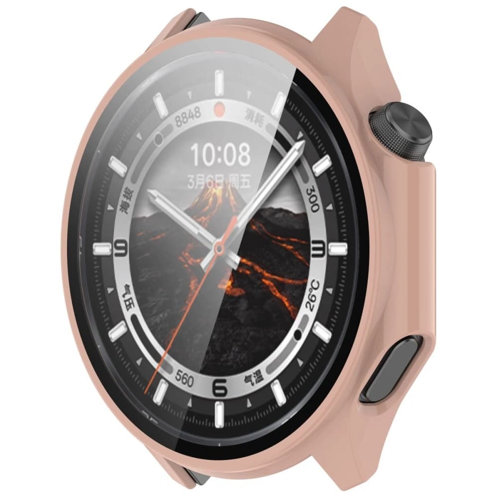 Etui ze szkłem do zegarka Bizon Case+Glass Watch do OnePlus Watch 3 / Oppo Watch X2 różowe - 5