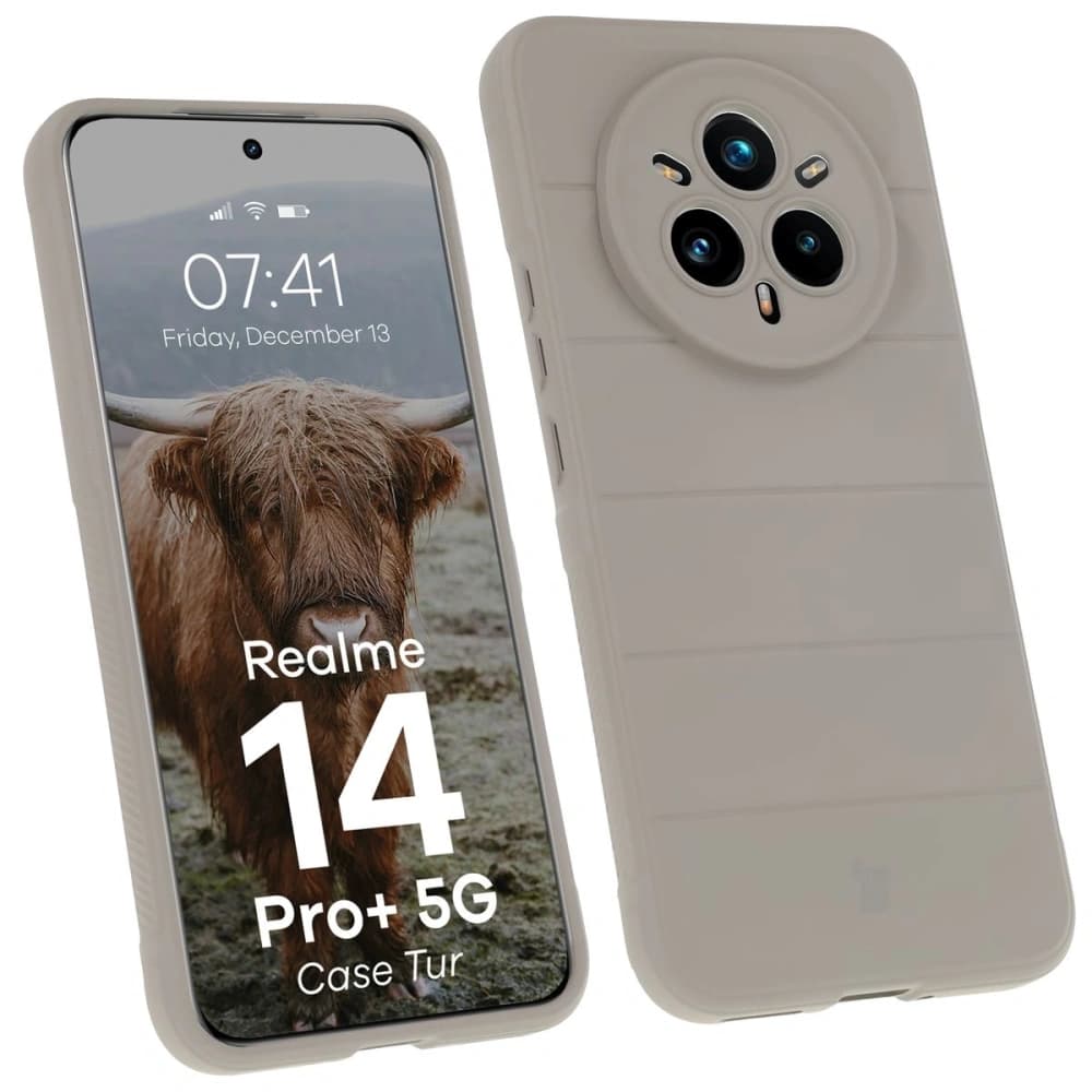 Pancerne etui Bizon Case Tur do Realme 14 Pro+ Plus 5G jasnoszare - 1