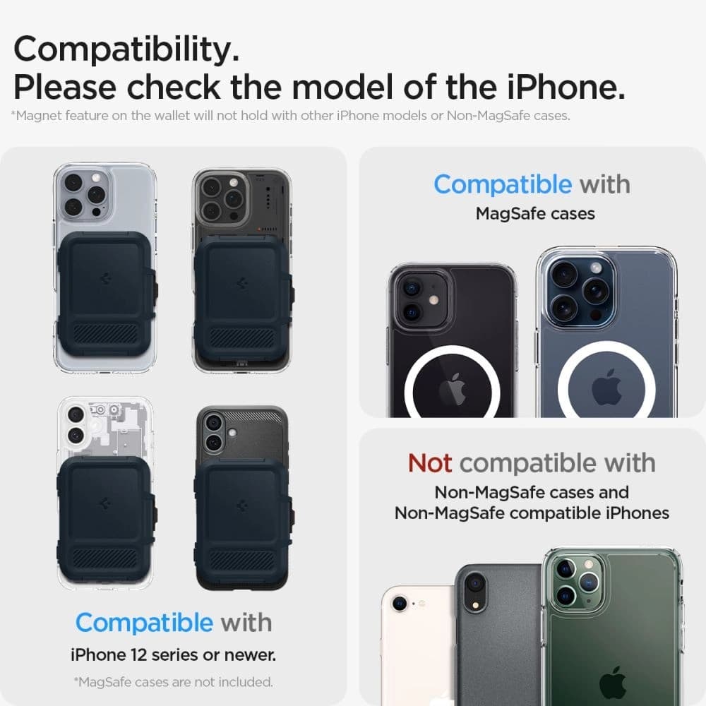 Spigen Lock Fit MagSafe Universal Magnetic Kartenhalter Metall Schiefer - 14