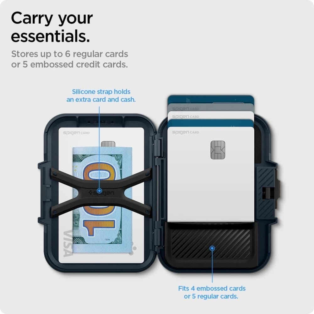 Spigen Lock Fit MagSafe Universal Magnetic Kartenhalter Metall Schiefer - 15