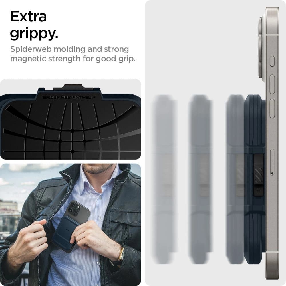 Spigen Lock Fit MagSafe Universal Magnetic Kartenhalter Metall Schiefer - 19