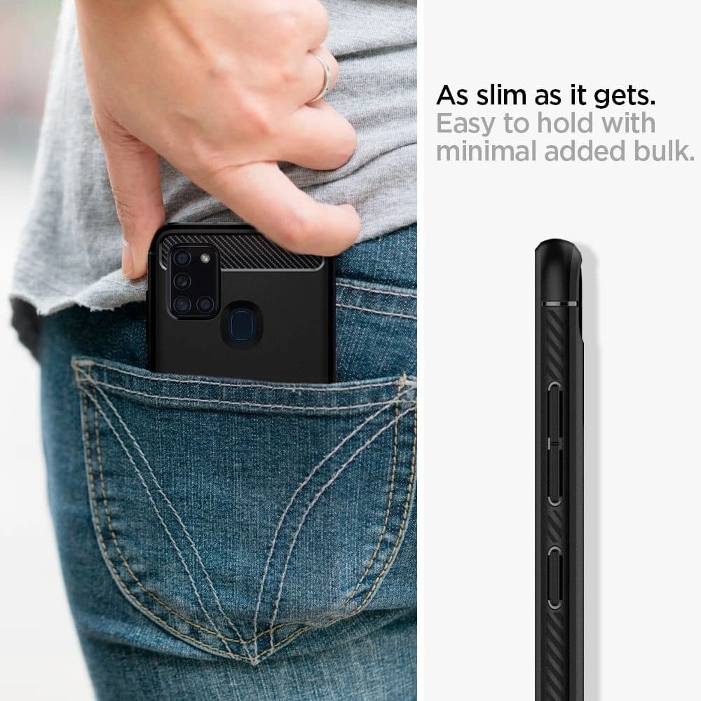 Etui Spigen Rugged Armor Samsung Galaxy A21s Negru Mat - 5