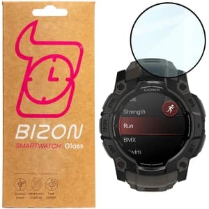 Bizon Glass Watch Edge Hybrid Garmin Instinct 3 50 mm black