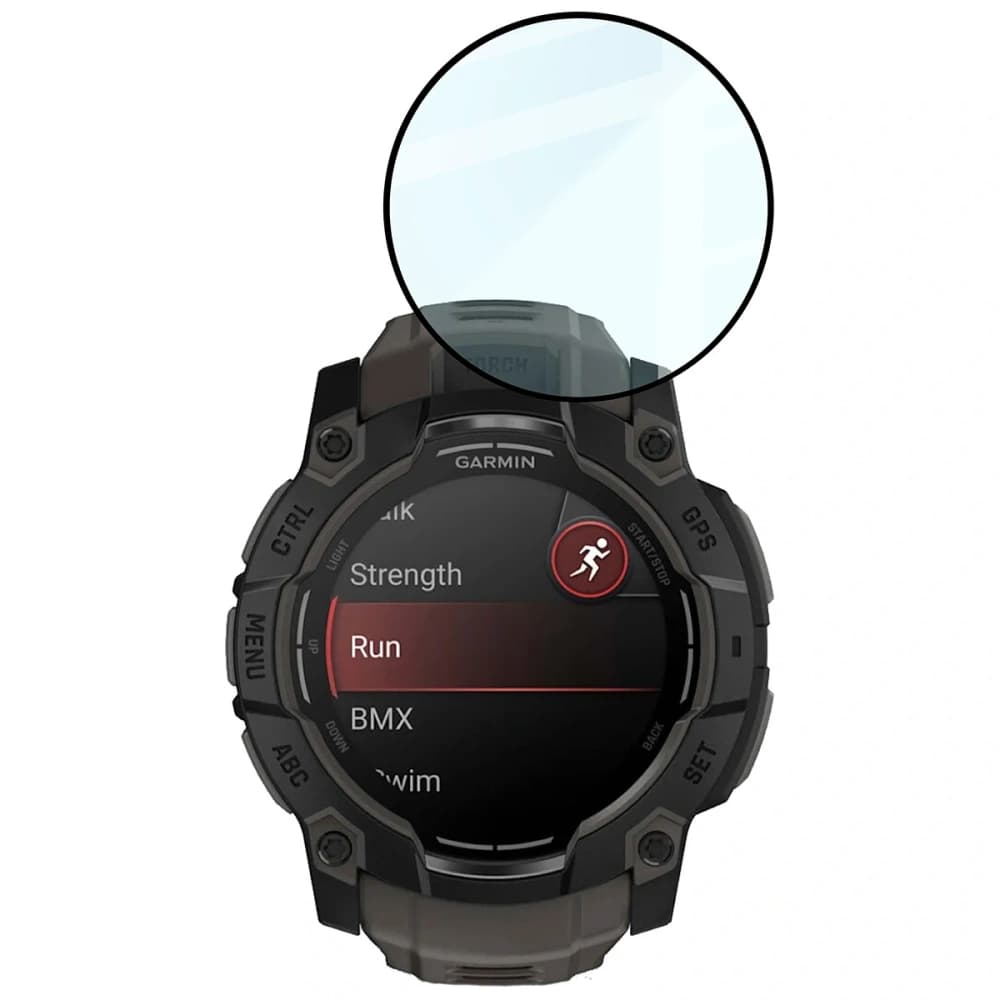 Bizon Glass Watch Edge Hybrid Garmin Instinct 3 50 mm black - 5