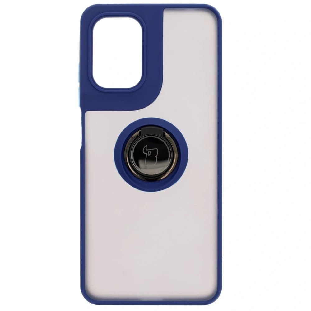 Bizon Case Hybrid Ring Motorola Moto G05 / E15 smoky with a dark blue frame - 2