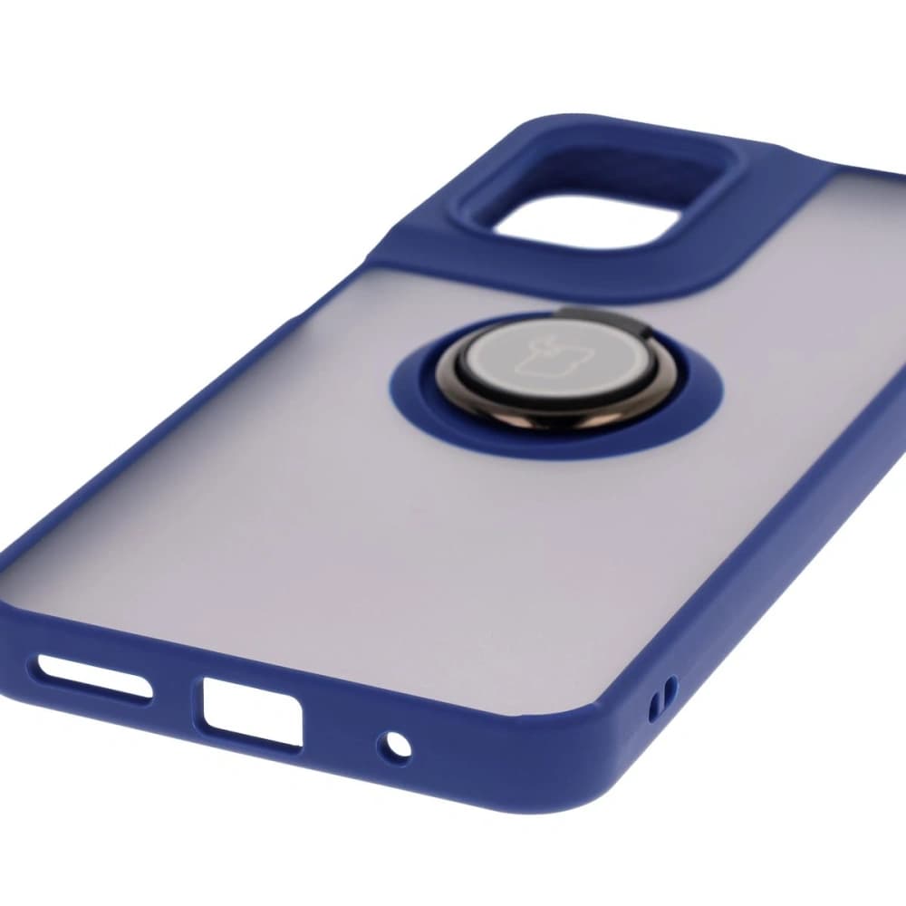 Bizon Case Hybrid Ring Motorola Moto G05 / E15 smoky with a dark blue frame - 5