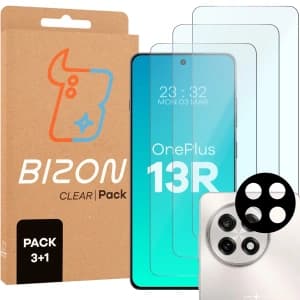 Bizon Clear 2 Pack 3x tempered glass + 1x lens protection OnePlus 13r