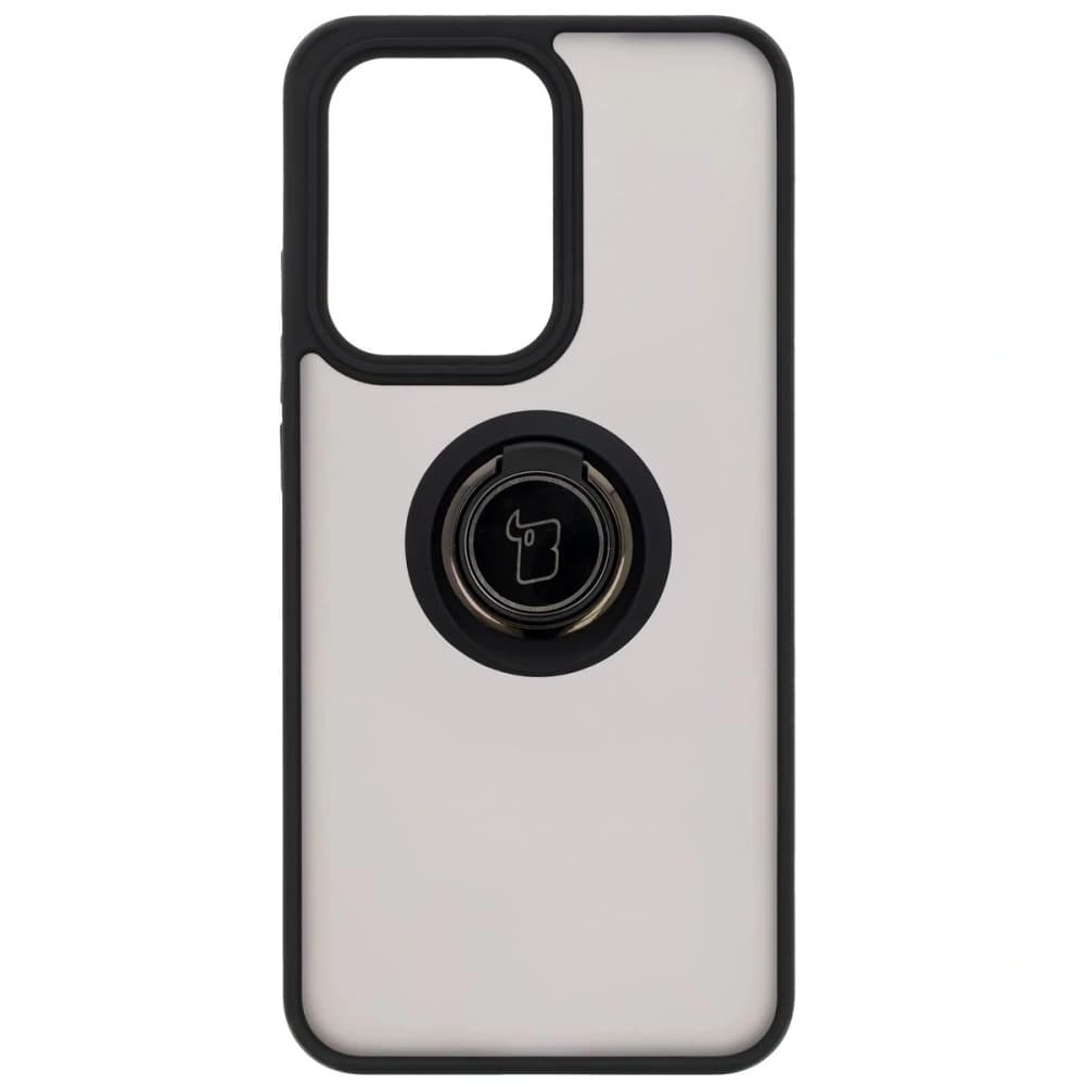 Etui z uchwytem na palec Bizon Case Hybrid Ring do Oppo Reno13 Pro przydymione z czarną ramką - 2