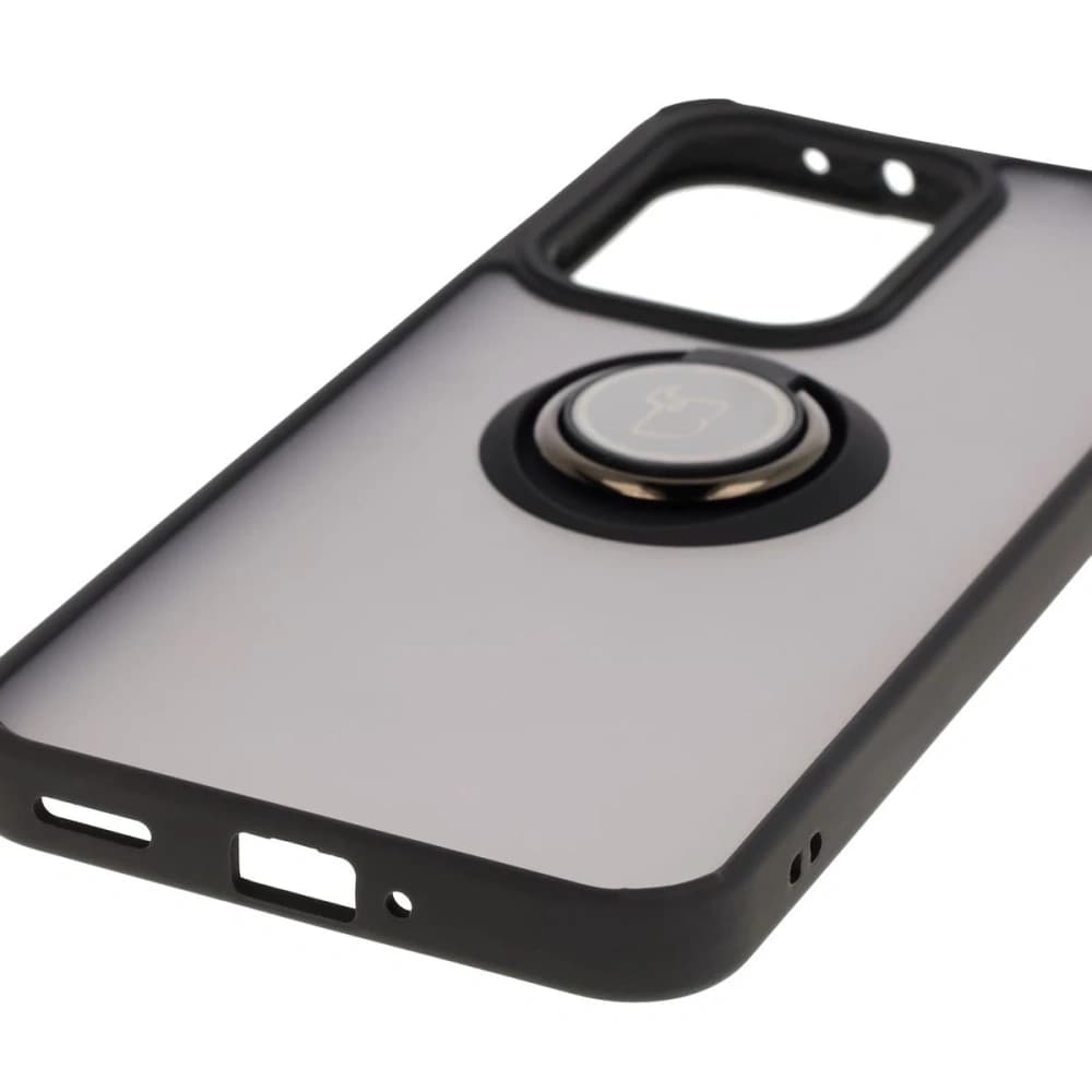 Etui z uchwytem na palec Bizon Case Hybrid Ring do Oppo Reno13 Pro przydymione z czarną ramką - 5