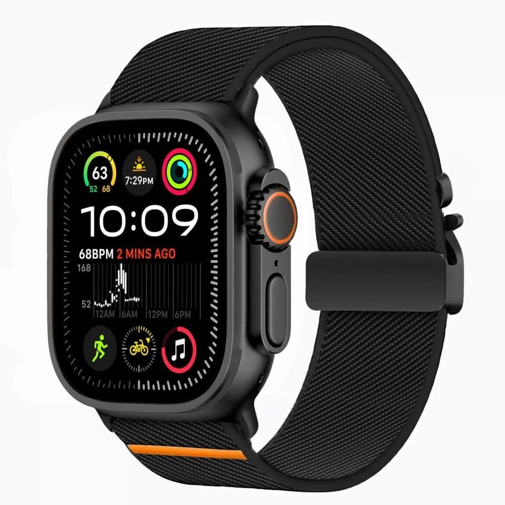 Pánt Tech-Protect Nylon Csatt Apple Watch 6 / 7 / 8 / 9 / 10 / SE / Ultra 1 / 2 44/45/46/49mm Fekete - 2