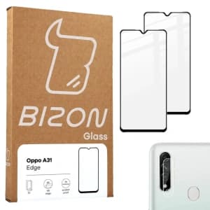 Bizon Edge 2 Pack 2x tempered glass + 1x lens protection Oppo A31
