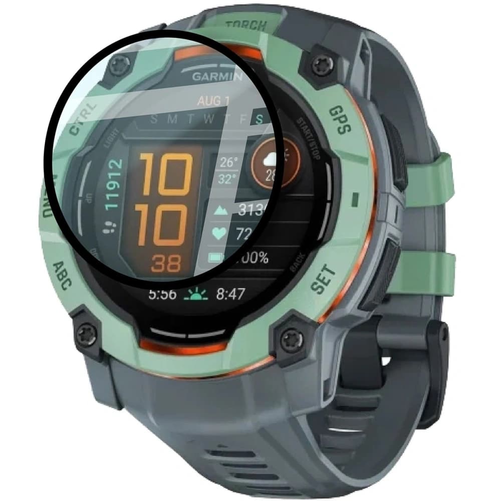 Bizon Glass Watch Edge Hybrid Garmin Instinct 3 45mm black - 3