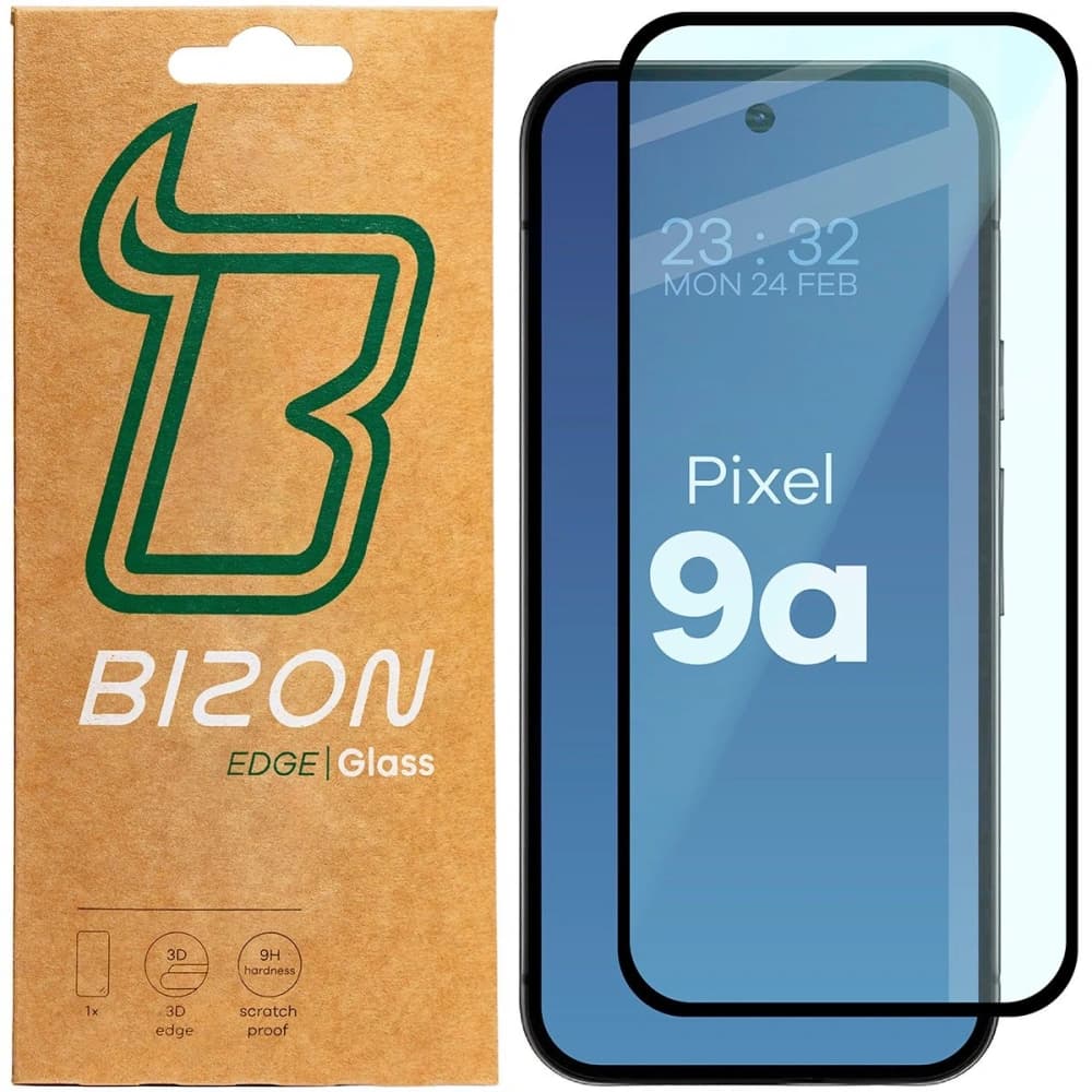 Bizon Glass Edge 2 Google Pixel 9a fekete keret - 1