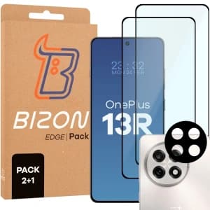 Bizon Edge 2 Pack 2x tempered glass + 1x lens protection OnePlus 13R