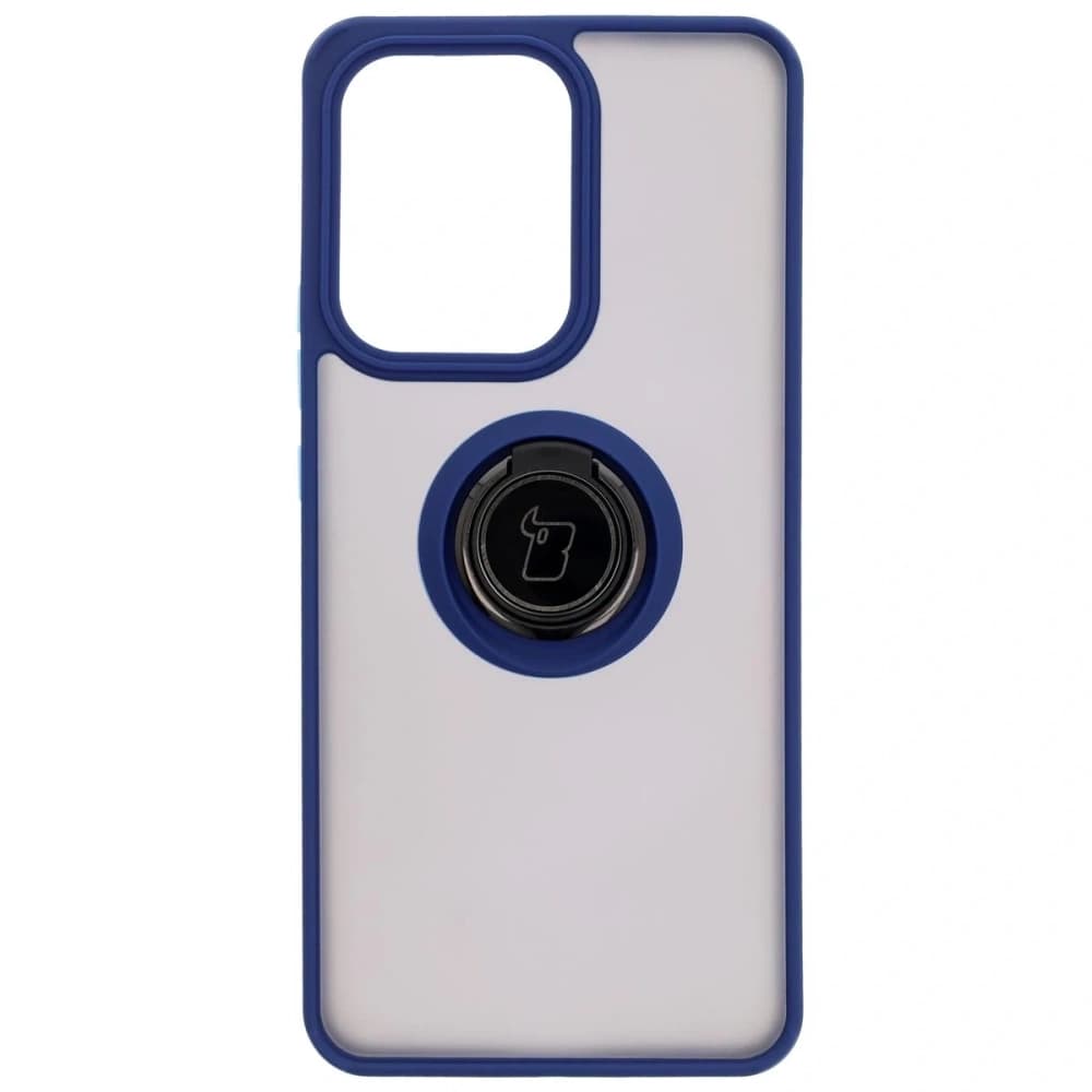 Bizon Case Hybrid Ring Oppo Reno13 F / FS kouřový s námořnickým modrým rámem - 2