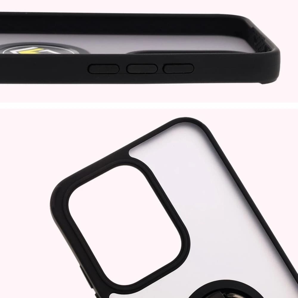 Bizon Case Hybrid Ring Oppo Reno13 rauchig mit einem schwarzen Rahmen - 3
