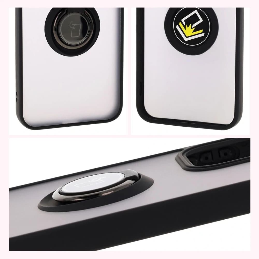 Bizon Case Hybrid Ring Oppo Reno13 rauchig mit einem schwarzen Rahmen - 4