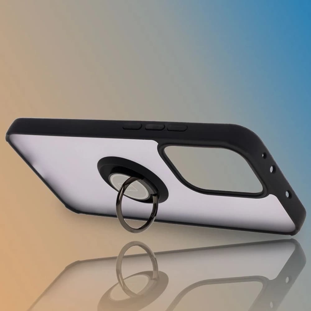 Bizon Case Hybrid Ring Oppo Reno13 rauchig mit einem schwarzen Rahmen - 6