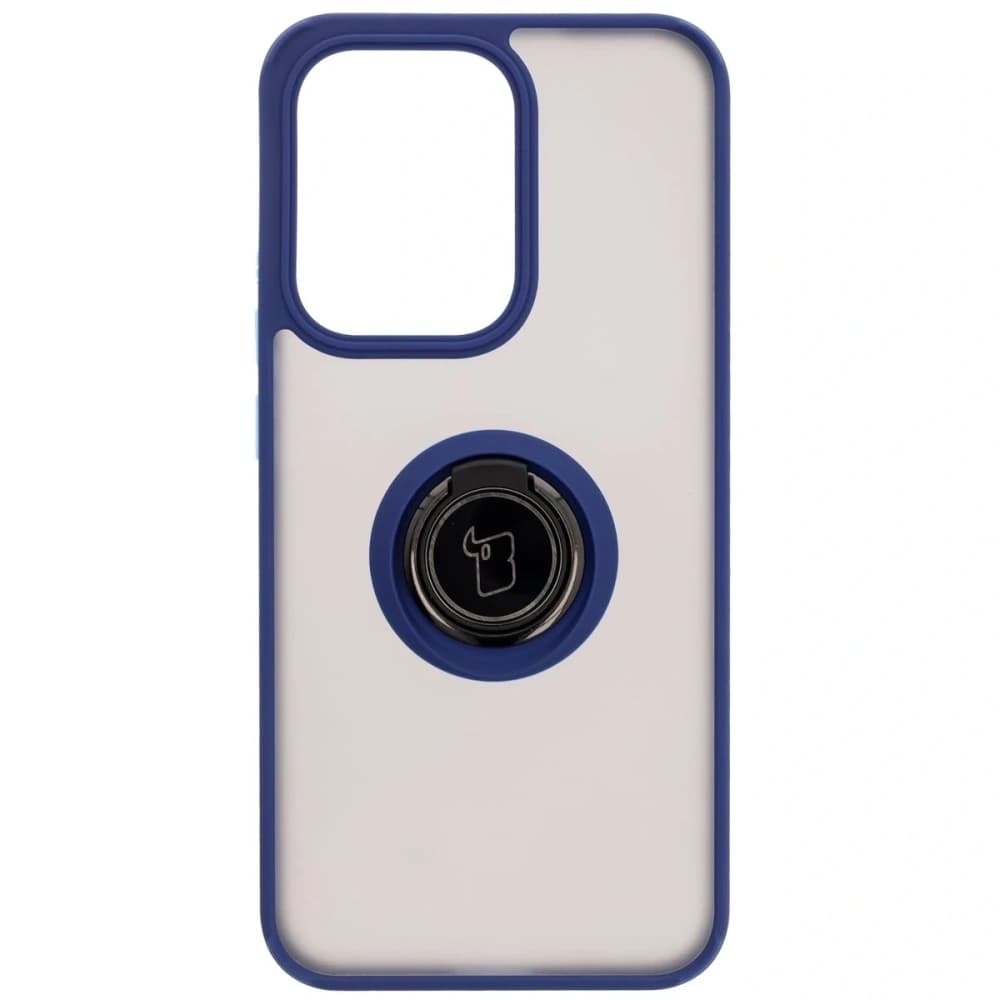 Bizon Case Hybrid Gyűrű Oppo Reno13 füstös színben, kék kerettel - 2
