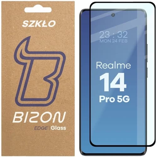 Bizon Glass Edge 3D Realme 14 Pro 5G schwarzer Rahmen