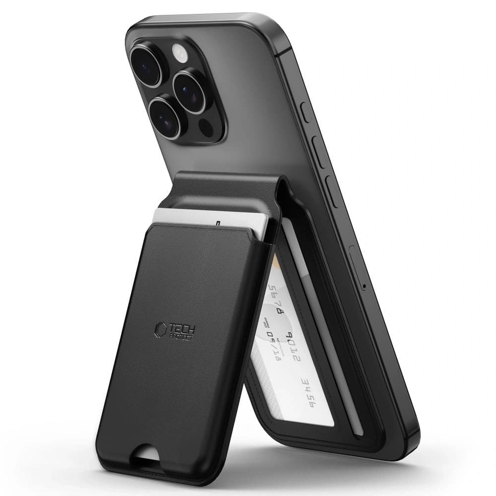 Tech-Protect Magwallet Stand MagSafe Universal Magnetic Card Holder Black - 2