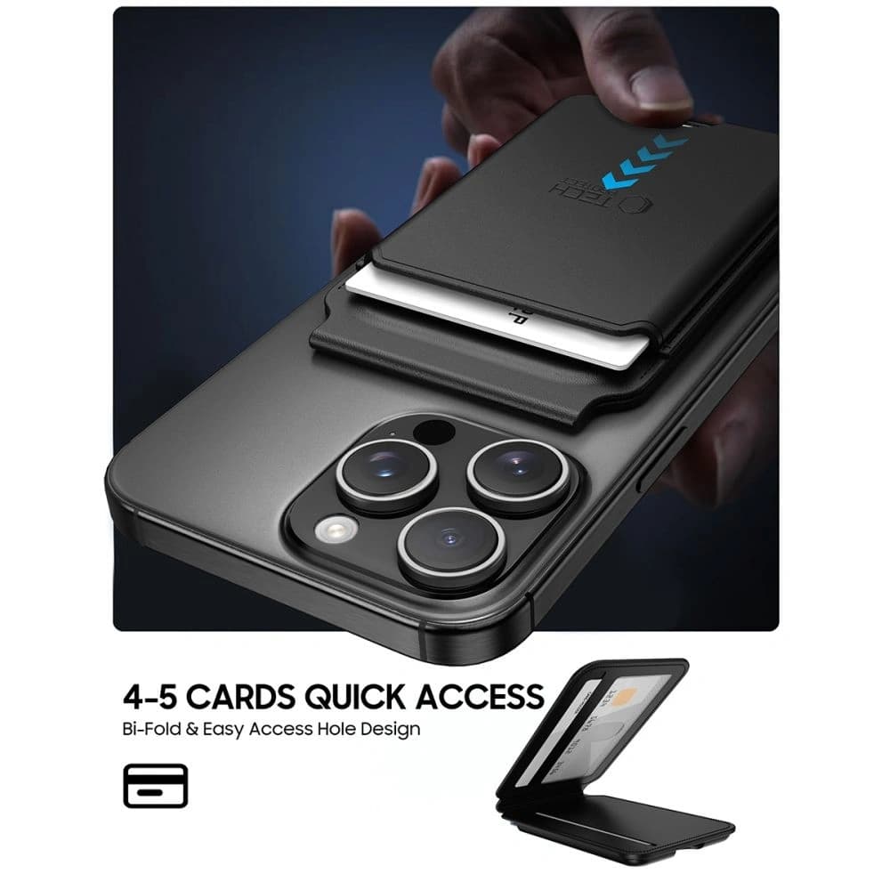 Tech-Protect Magwallet Stand MagSafe Universal Magnetic Card Holder Black - 3