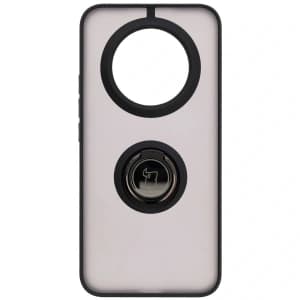 Bizon Case Hybrid Ring Realme 14 Pro Plus 5G rauchig mit schwarzem Rahmen