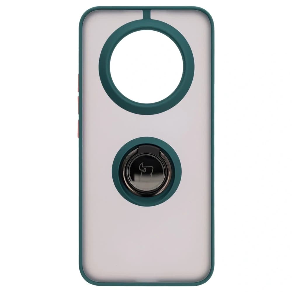 Bizon Case Hybrid Ring Realme 14 Pro Plus 5G smoky with a dark green frame - 2