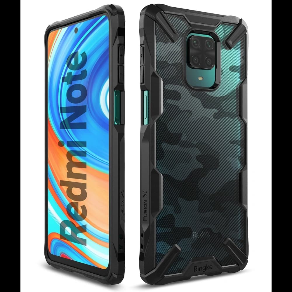 Etui Ringke Fusion-X Redmi Note 9S/9 Pro/9 Pro Max Camo (Moro) Negru - 3