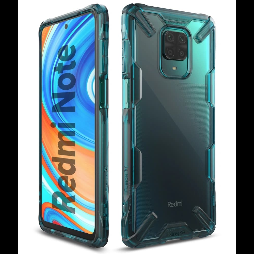 Etui Ringke Fusion-X Redmi Note 9S/9 Pro/9 Pro Max Verde Turcoaz - 3
